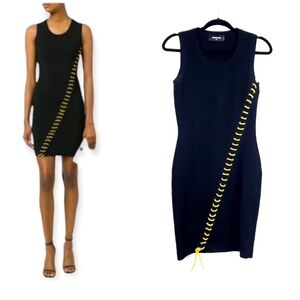 DSQUARED2 body con Side Lace Detail mini dress size M